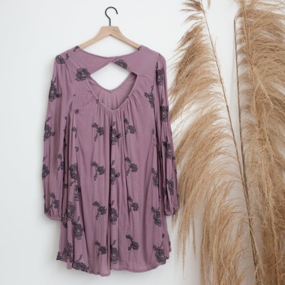 Free People Purple Austin Embroidered Floral Dress - Picture 4 of 6